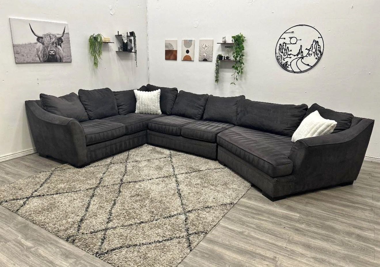 Grey Sectional Couch - Free Delivery 