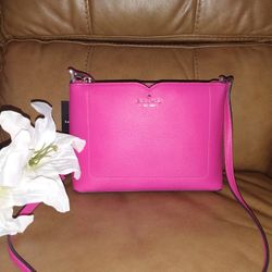 Pink Leather Crossbody Purse Kate Spade 