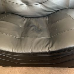 Black Leather Sofa Set