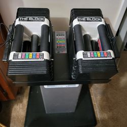 PowerBlock Dumbbells Adjustable The Block Set With stand