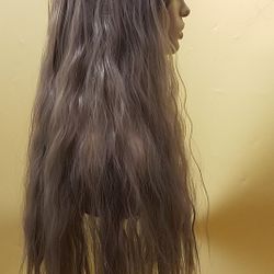 Long Purple Wavy Wig