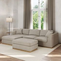 Henredon Caley Reversible Sofa Chaise With Ottoman