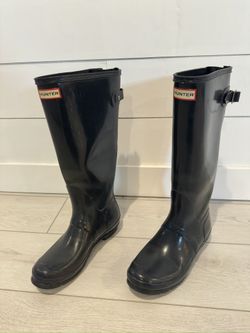 Hunter Women’s Original Back Adjustable Gloss Tall Rain Boots - Size 10