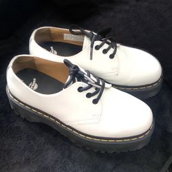  Dr Martens 1461 Smooth Leather Platform Shoes in White Unisex Men’s 8 / Women’s 9 /7 UK