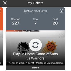 Suns Vs Warriors Ticket