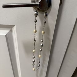 Silver and white pearl necklace