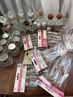 Intention Jars, Crystal Chips, Glass Bottles
