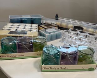 Candle Holders & Candles Lot – New and Some used