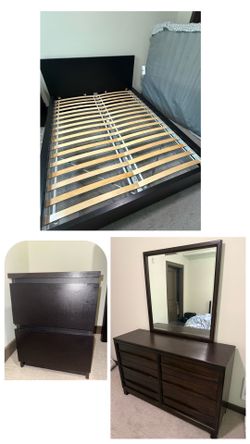 Dark brown/black wooden bedroom sets