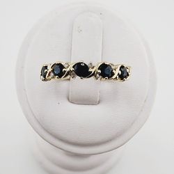 10k gold diamond and sapphire ring