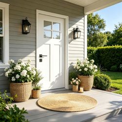 36x80 Fiberglass Front Door with White 4-9/16 PVC Frame,Right-Hand Inswing Exterior Door with Brickmould,Contemporary minimalist smooth skin with clea