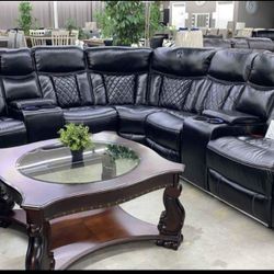 Black Sectional 🖤Only $54 Down Payment 💥 Financing Available ✅ Fast Delivery 