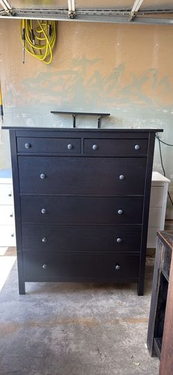Black IKEA HEMNES tall dresser