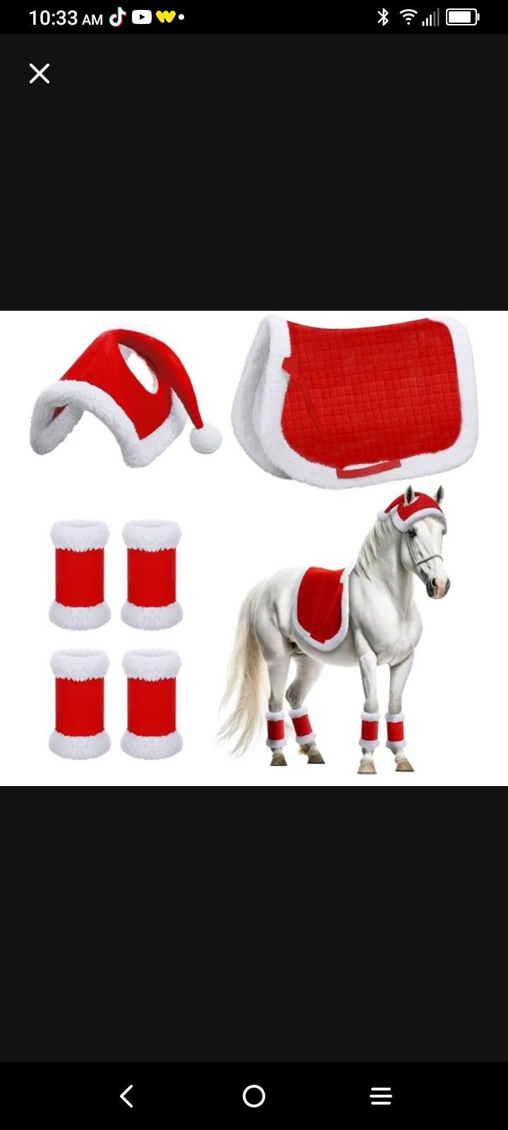 NEW Horse Size Santa Costume English Pad