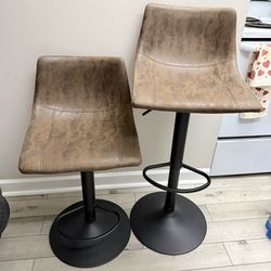 Industrial Grade Adjustable Swivel Bar Chairs (2)