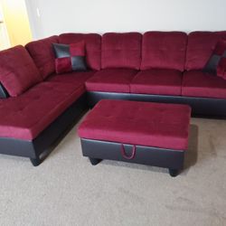 Sectional and ottoman