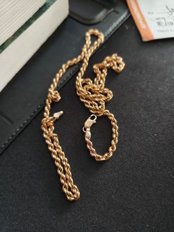 14K 15 Grams !Italy Yellow Gold Rope Chain 22"