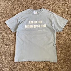 vintage ac/dc highway to hell radio t-shirt LARGE rock band tee metal grunge y2k 