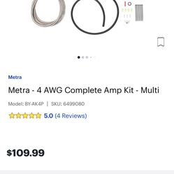Metra- 4 AWG Complete Amp Kit **BRAND NEW**