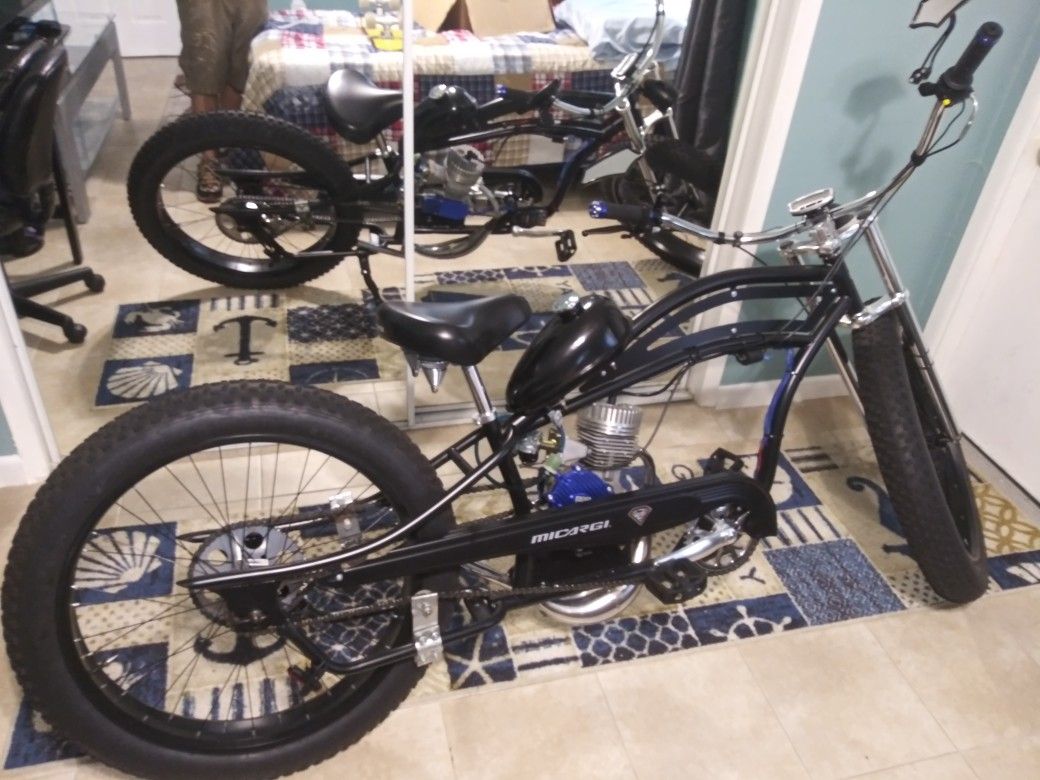 Micargi custom fat tire bike with 4 stage racing motor and extras