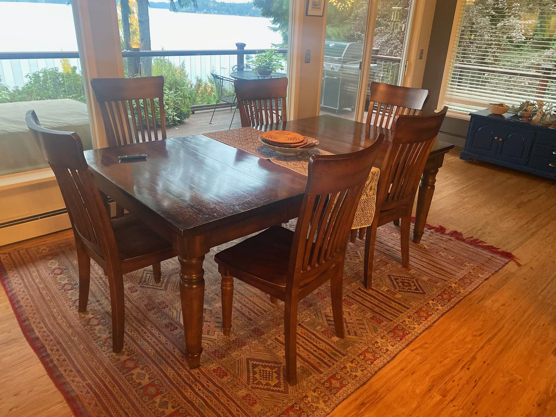 Solid Wood Dining Table With 7 Chairs