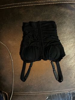 Black Ruched Bustier Corset Top
