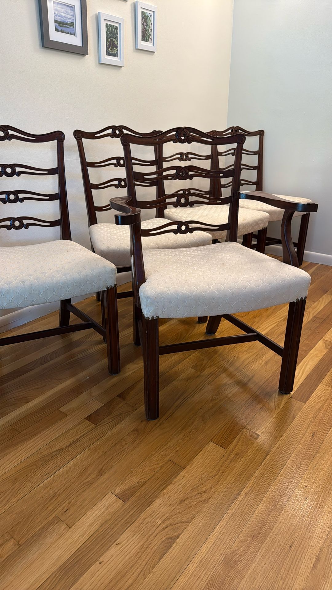 Set Of Vintage Mahogany Dining Chairs