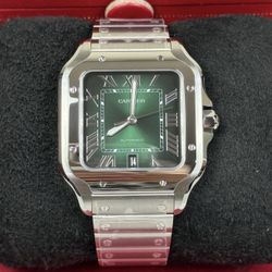 New Cartier Santos Large WSSA0062 Green (Full Set)