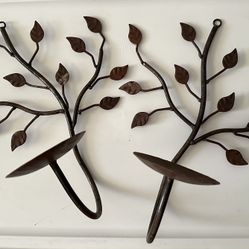 Wrought Iron Wall Candle Holder 