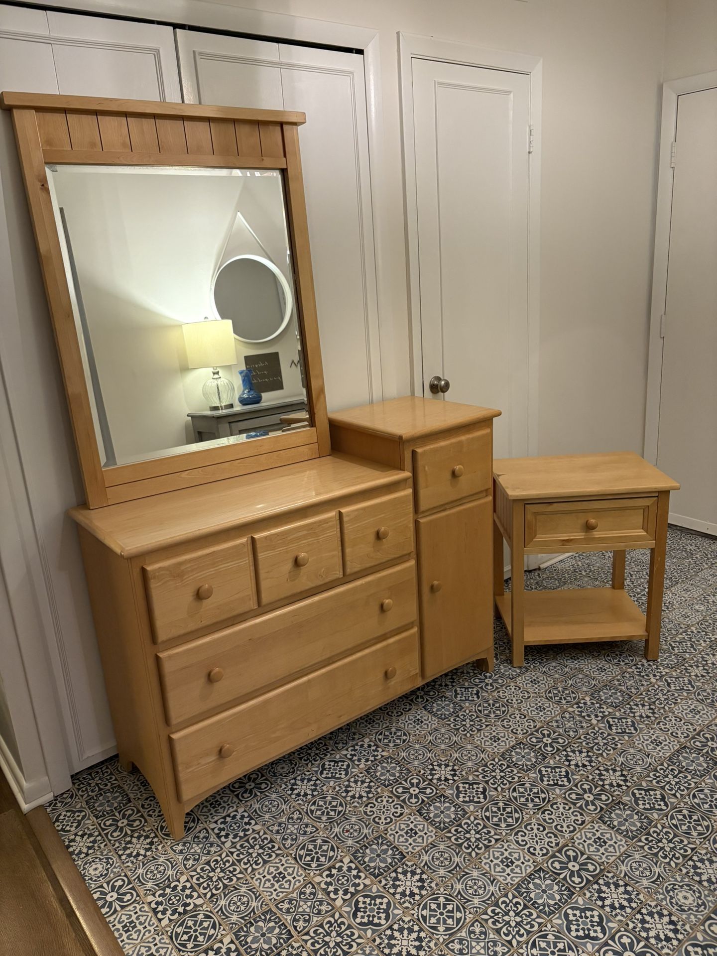 Dresser, Mirror & Night Stand