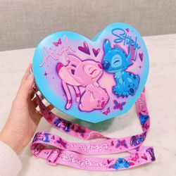 Brand New Disneyland 2026 Valentine Heart Stitch & Angel Light Up Disney Popcorn Bucket Sweetheart Nite Valentine’s Day