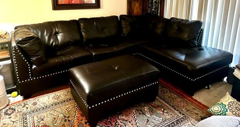 L shaped sectional with ottoman