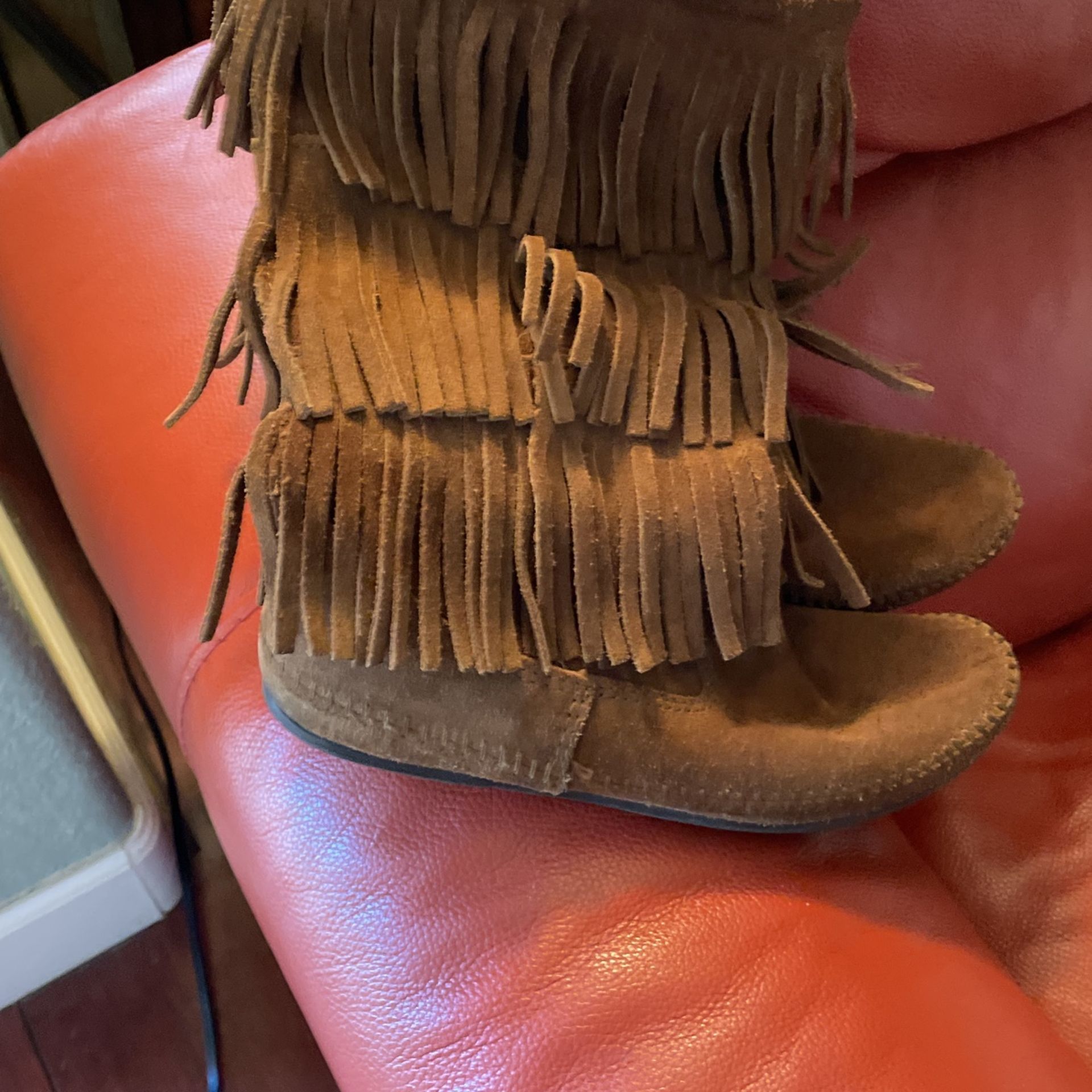 Leather Fringe Boots 9.5