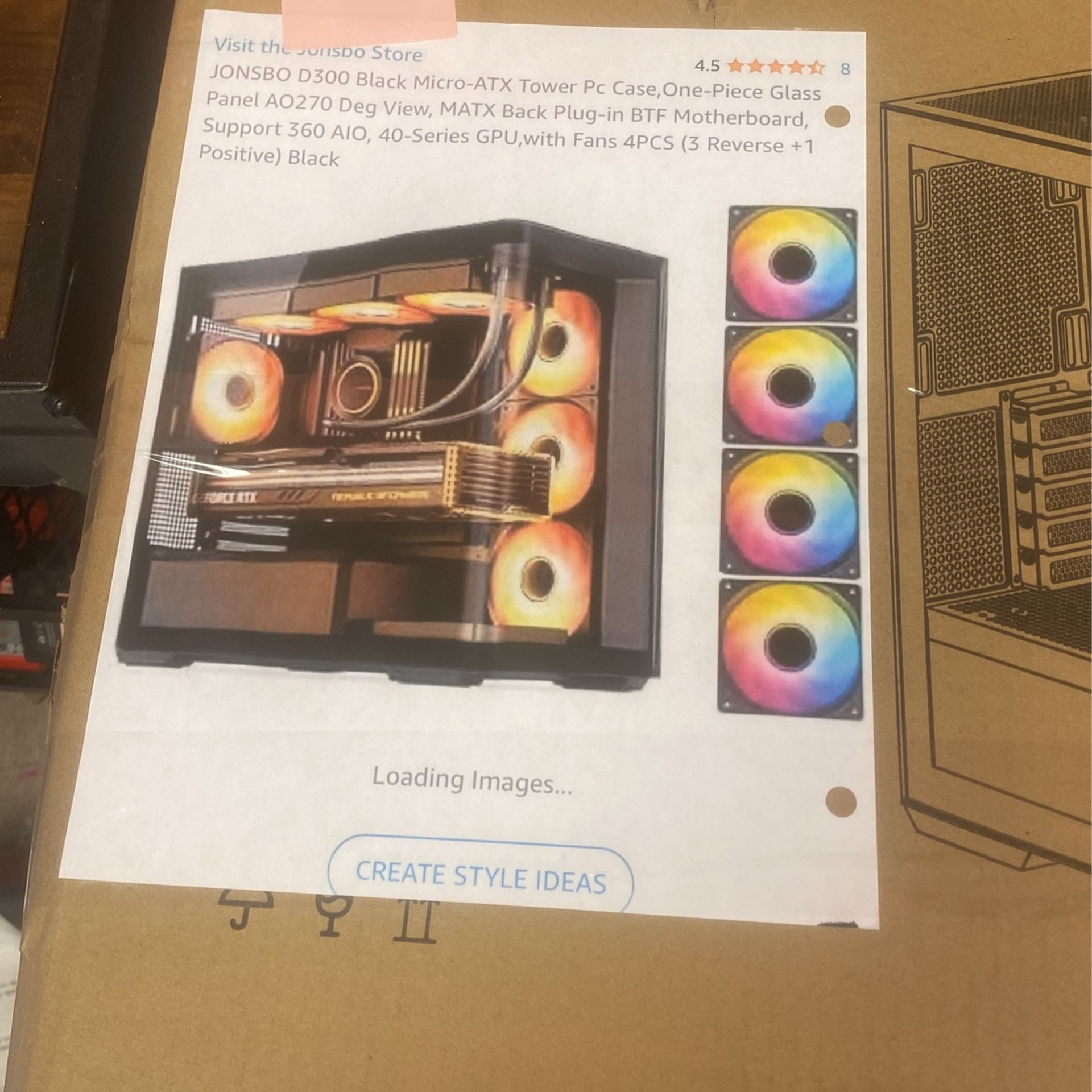 JONSBO D300 Black Micro-ATX Tower Pc Case,One-Piece Glass Panel AO270 Deg View,