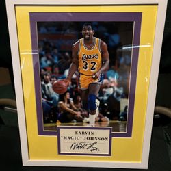 Magic Johnson Authentic Signed Frame, Lakers