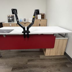 Desk L Shape Desk With Modesty And Filling Dwarers 