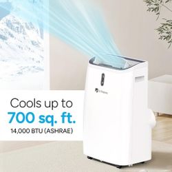 DR.PREPARE 14,000 BTU Portable Air Conditioner with WiFi, 4-in-1 Portable AC Unit with Remote Control, Fast Cooling, 24H Timers, Window kit, Cools Up 