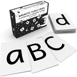 Magnetic Alphabet Flash Cards - 52 Large Uppercase  Lowercase Letters