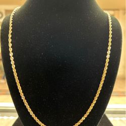 10 K Real Gold Rope Chain 3mm