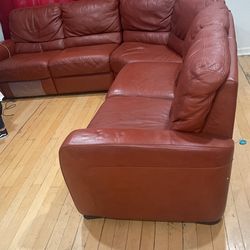 Red/Brownish Leather Sofas