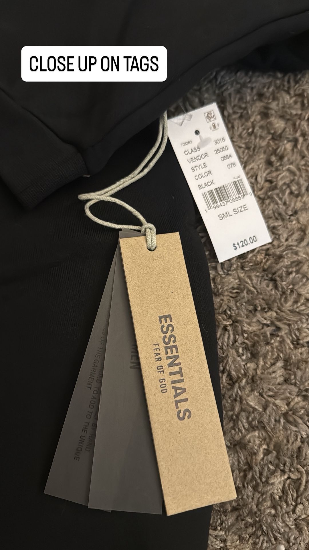 Black Fear Of God Essentials Hoodie