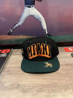 Vintage Miami Hurricanes 1990s Cap Boy America INC Black Snapback Hat