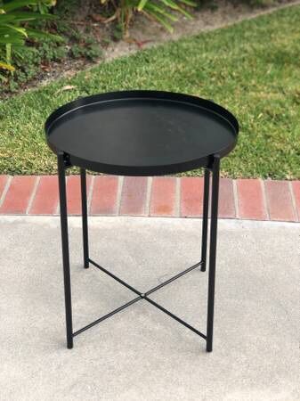 Reduced! IKEA Round Metal Tray Table / End Table