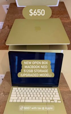 Newest Macbook Neo 512gb open box