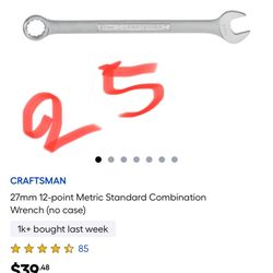 CRAFTSMAN 27mm 12-point Metric Standard Combination Wrench (no case)