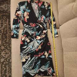 Size Small Sexy Black Floral Dress