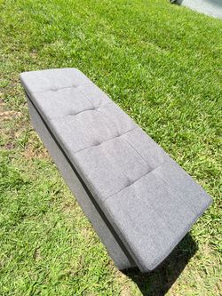 Gray Folding Storage Ottoman 43”