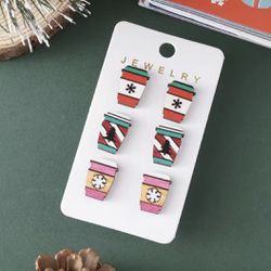 Brand New 3 Set Of Christmas Holiday Earrings