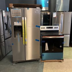 Whirlpool Stainless Steel Refrigerator & Matching Electric Stove 