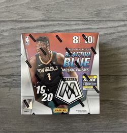 2019-2020 Panini Mosaic Prizms Reactive Blue NBA Basketball Mega Box